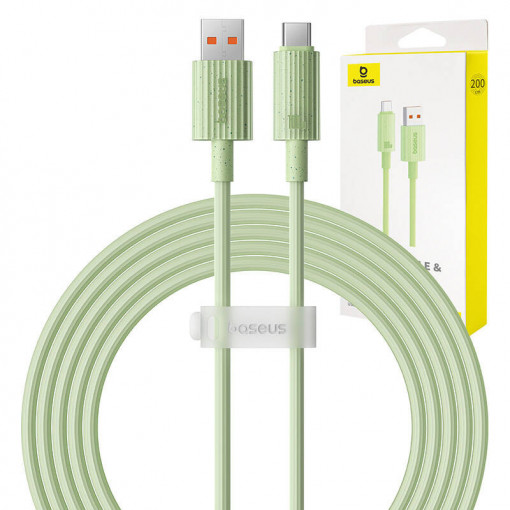 Cablu de incarcare rapida Baseus USB la USB-C Habitat Series 2m 100W (verde) P10360203631-01