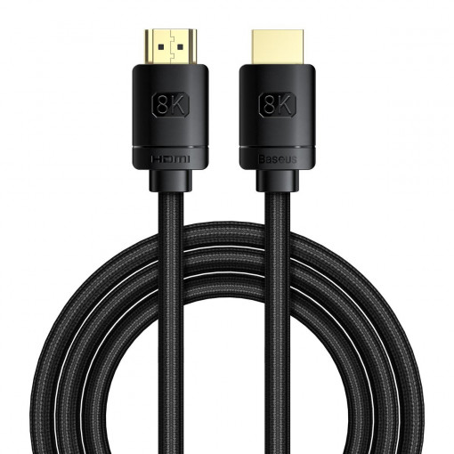 Cablu HDMI 2.1 Baseus High Definition Series, 8K 60Hz, 3D, HDR, 48Gbps, 2m (negru) CAKGQ-K01