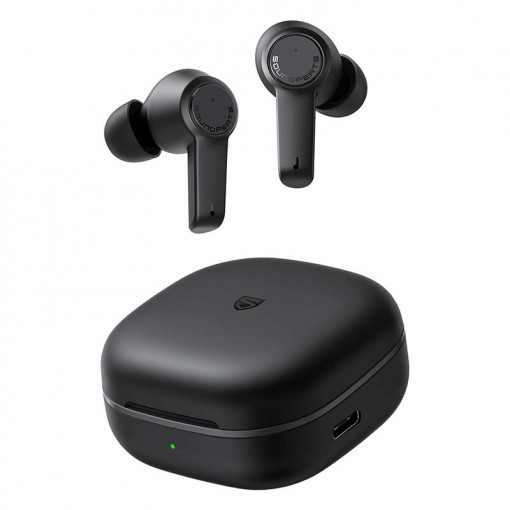 Casti wireless bluetooth Soundpeats T3, ANC noise cancelling (negru)