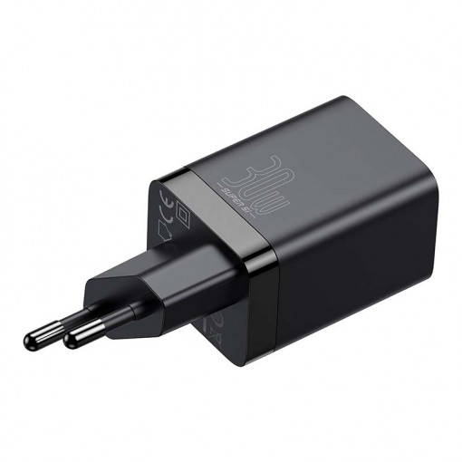 Incarcator rapid Baseus Super Si Pro USB + USB-C 30W (negru) CCSUPP-E01
