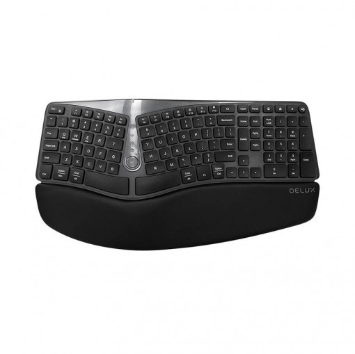 Tastatura ergonomica wireless Delux GM901D BT+2.4G (neagra)