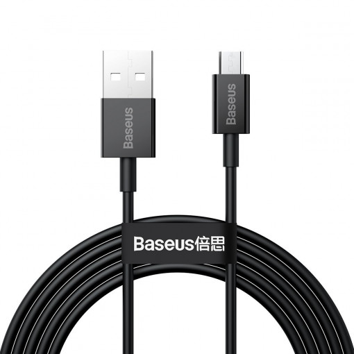 Cablu de date Baseus Superior Series USB la micro USB, 2A, 2m (negru) CAMYS-A01