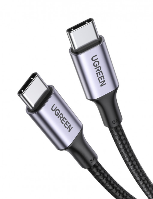 Cablu de date rapid USB-C la USB-C UGREEN US316, 100 W, 1.5m (negru) 70428