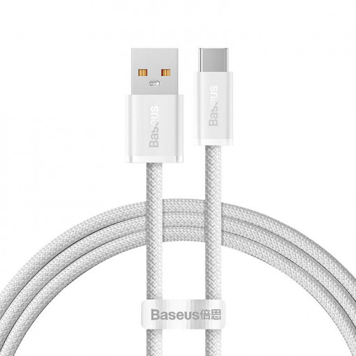 Cablu de date rapid USB la USB-C Baseus Dynamic Series, 100W, 1 m (alb)