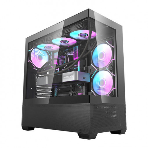 Carcasa computer Darkflash DS900 AIR (negru) + 7 ventilatoare ARGB
