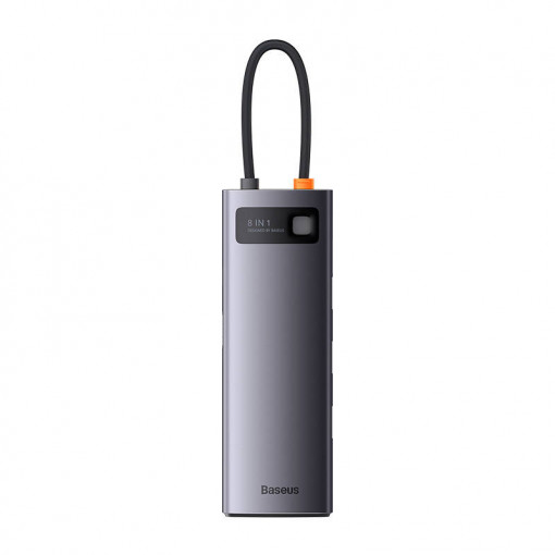 Hub 8in1 Baseus Metal Gleam Series, USB-C la 3x USB 3.0 + HDMI + USB-C PD + microSD/SD + VGA WKWG050013