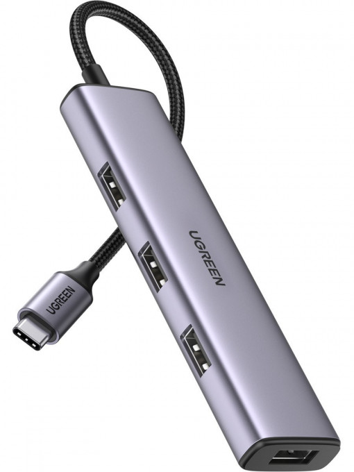 Hub UGREEN CM473 USB-C la 4x USB 3.0 (gri)