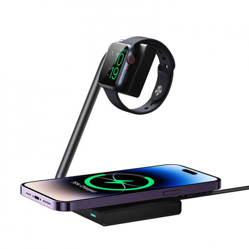 Incarcator magnetic wireless 2 in 1 Joyroom JR-WQN05 15 W (negru)