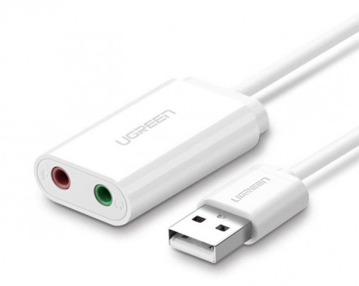 Placa audio externa USB UGREEN 15cm (alb) 30143