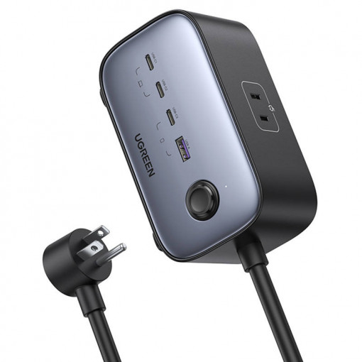 Prelungitor electric incarcator de birou EU UGREEN CD270, 2xAC, 3xUSB-C, 1xUSB-A, 100W, 1.8 m