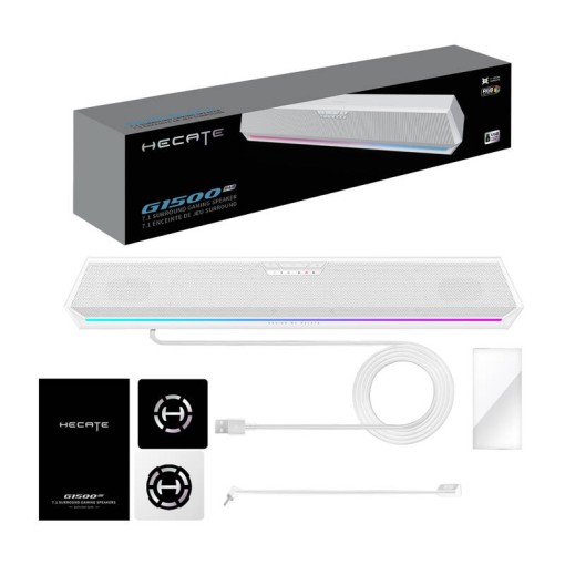 Soundbar Bluetooth Gaming Edifier HECATE G1500 Bar RGB 2 x 2.5W Microfon Detasabil (alb)