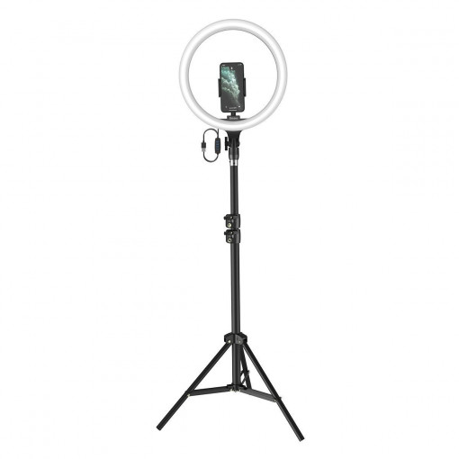 Suport/trepied de masa Baseus Live Stream (inel luminos 12 Inch) negru CRZB12-B01-set
