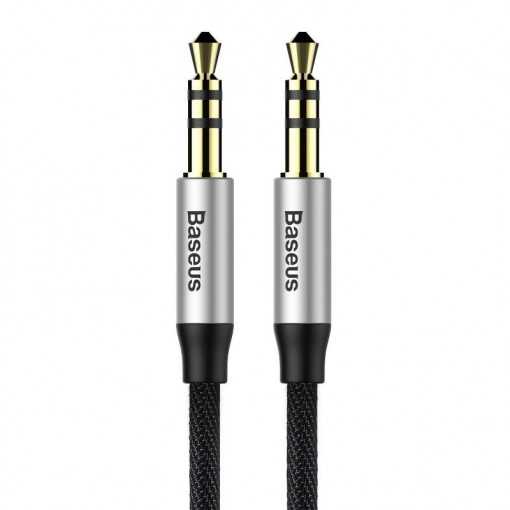 Cablu Audio mini-jack 3.5mm Baseus Yiven M30 0.5M Argintiu+Negru CAM30-AS1