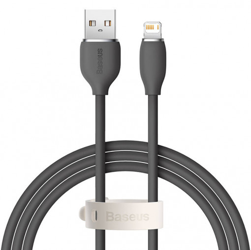 Cablu de date rapid BASEUS Jelly USB la Lightning 2.4A 1.2m (negru) CAGD000001