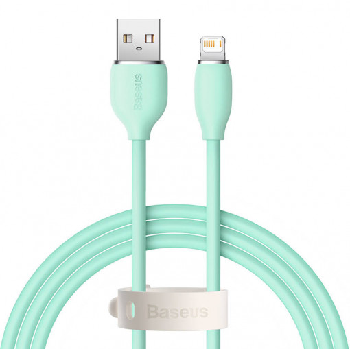 Cablu de date rapid BASEUS Jelly USB la Lightning 2.4A 1.2m (verde) CAGD000006