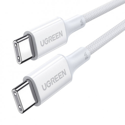 Cablu de date rapid USB-C la USB-C UGREEN 15269, 100W 2m (alb)