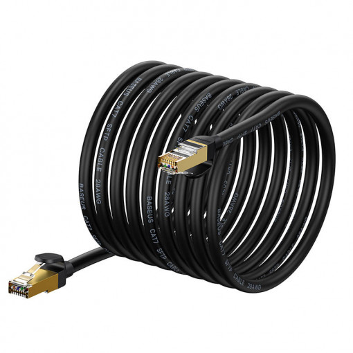 Cablu de retea Baseus Ethernet RJ45, 10 Gbps, 15 m (negru) WKJS010801