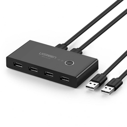 Comutator USB KVM USB 2x4 UGREEN USB 3.0 (negru) 30768