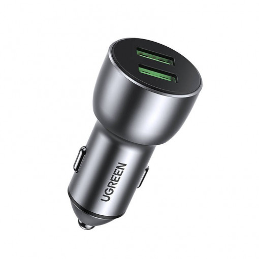 Incarcator auto UGREEN QC 3.0, 2xUSB, 36W (gri) 10144