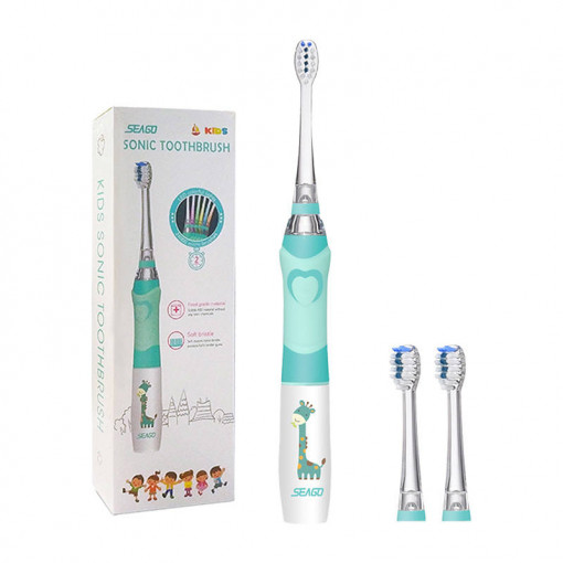 Periuta de dinti sonica pentru copii Seago SG-977 (verde)