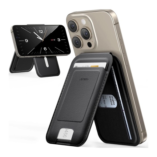 Portofel Wallet Magnetic cu Suport Smartphone Ugreen 45165 MagSafe (Negru)