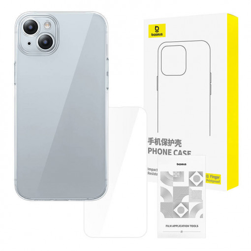 Set Husa transparenta Baseus iPhone 15 + sticla securizata P60115400201-00