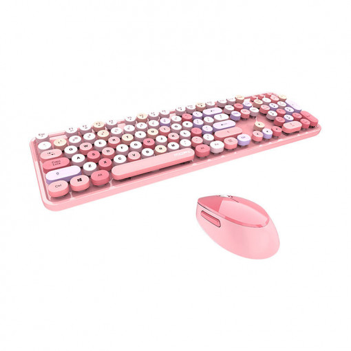 Set Tastatura + Mouse Wireless MOFII Sweet 2.4G (roz)