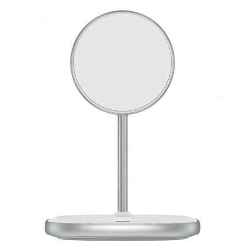 Suport magnetic Baseus Swan MagSafe cu incarcator wireless pentru iPhone 12 (alb) WXSW-02