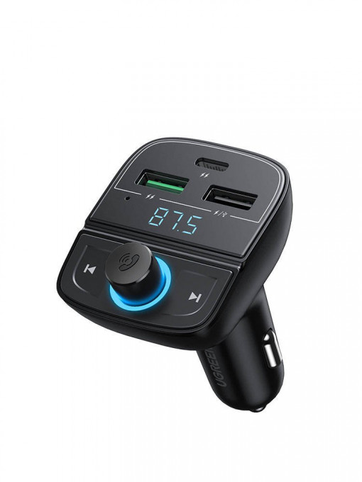 Transmitator FM UGREEN CD229, Bluetooth 5.0, USB QC 3.0, USB-C PD, microSD (negru) 80910