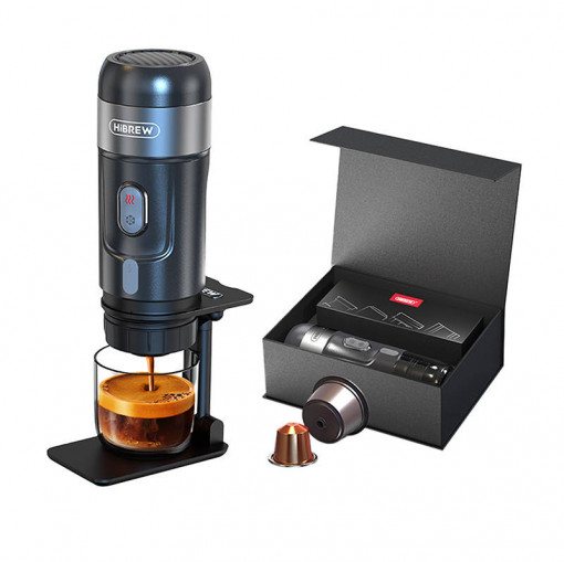 Aparat de cafea portabil 3 în 1 presiune 15 bari cu adaptor si carcasa 80w HiBREW H4A-premium