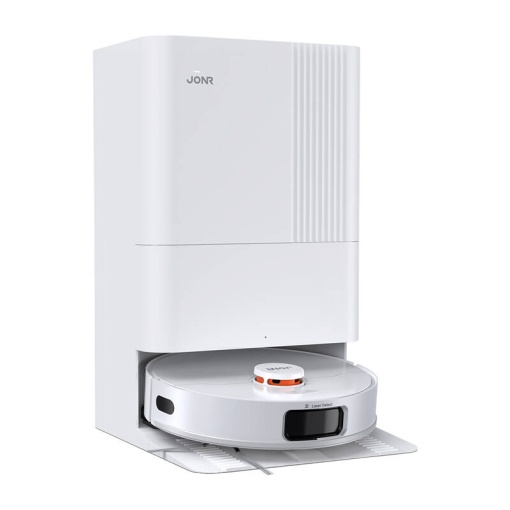 Aspirator Robot Inteligent cu Statie Jonr P20 Pro 50 + 600W Navigatie LiDAR 360°, 8000Pa, Capacitate 4 + 4L (Alb)