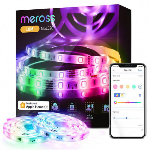 Banda led inteligenta WiFi MSL320 Meross 2 x 5m RGB (HomeKit)