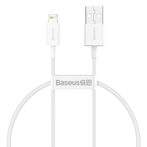 Cablu de date Baseus Superior Series USB la Lightning, 2.4 A, 0.25 m (alb) CALYS-02