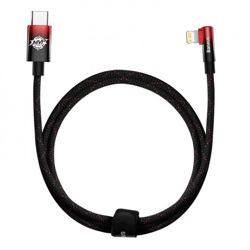Cablu de date Baseus USB-C la Lightning MVP 20W 1m (negru-rosu) CAVP000220