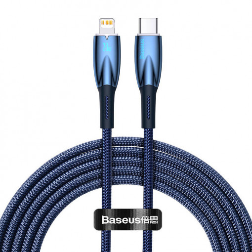 Cablu de date USB-C la Lightning Baseus Glimmer, 20W, 2m (albastru) CADH000103