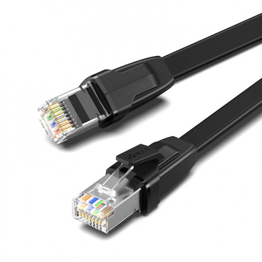 Cablu Ethernet plat RJ45 UGREEN NW134 Cat 8 U/FTP Cupru pur 5m (negru) 10983