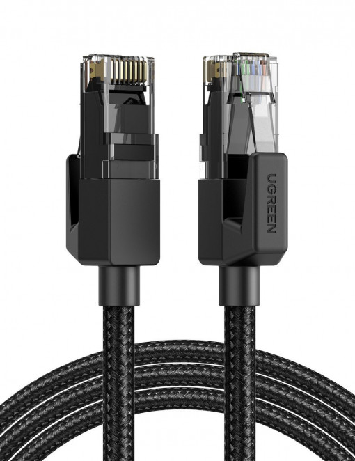 Cablu Ethernet RJ45 impletit UGREEN NW135 Cat 6 U/UTP 1m (negru) 70678