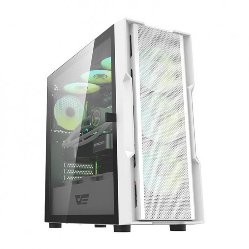 Carcasa computer Darkflash DK431 + 4 ventilatoare (alb)