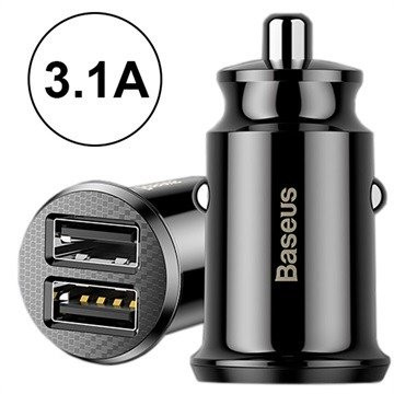 Incarcator auto BASEUS Grain 2x USB 5V 3.1A pentru socket bricheta (negru) CCALL-ML01