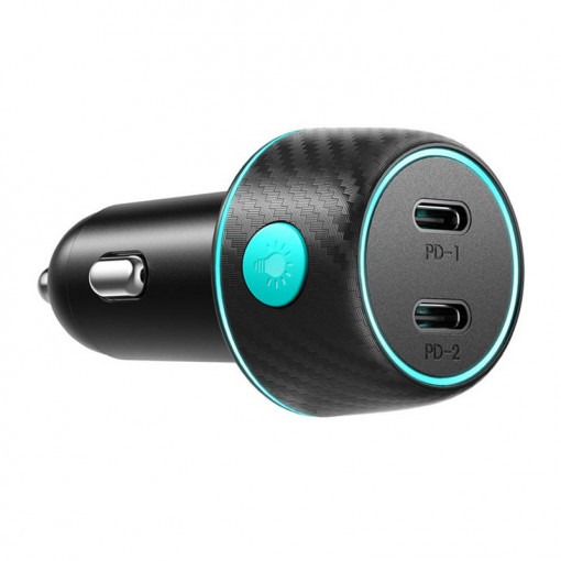 Incarcator Auto Rapid Joyroom CCN02, 2x USB-C PD 70W (negru)