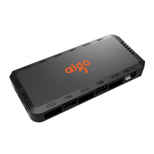 Modul de control ventilator pentru computer Aigo APC1 RGB PWM + telecomanda (negru)