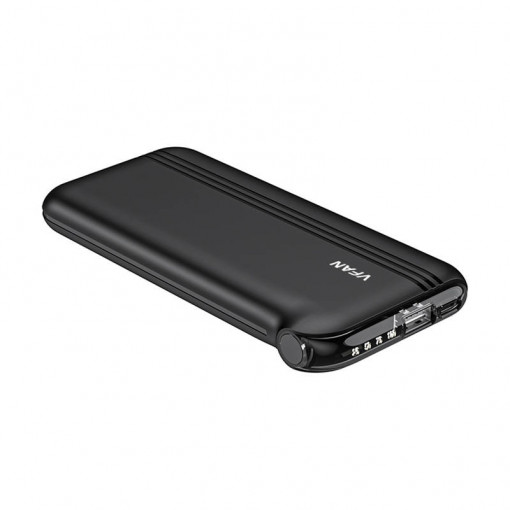 Powerbank Vipfan F10 10000mAh + cablu 4-In-1 (negru)