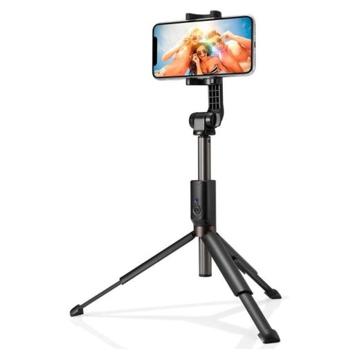 Selfie Stick Trepied Telescopic + Telecomanda Bluetooth Spigen S540W negru