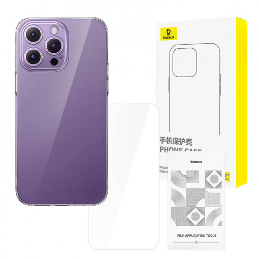Set Husa transparenta Baseus iPhone 14 Pro + sticla securizata P60115401201-00