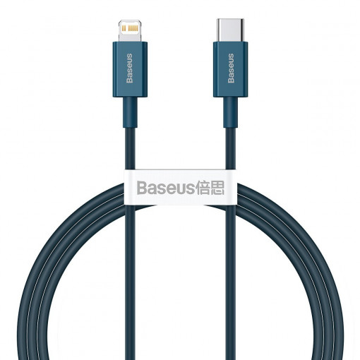 Cablu de date Baseus Superior Series USB-C la Lightning, 20W, PD, 1m (albastru) CATLYS-A03