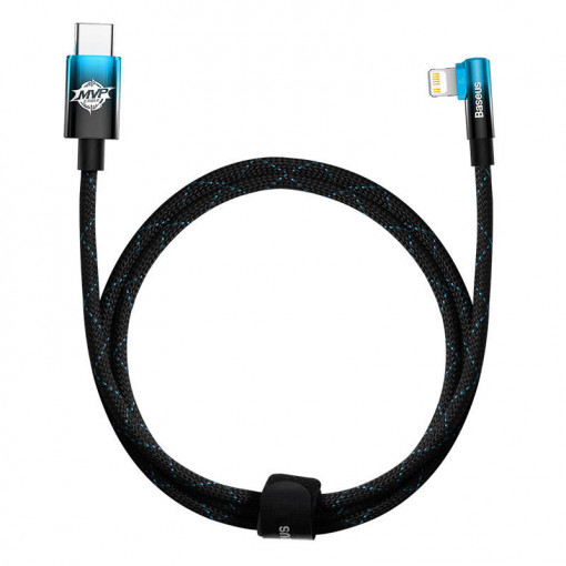 Cablu de date Baseus USB-C la Lightning MVP 20W 1m (negru-albastru) CAVP000221