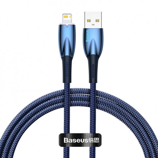 Cablu de date USB la Lightning Baseus Glimmer, 2.4A, 1m (albastru) CADH000203