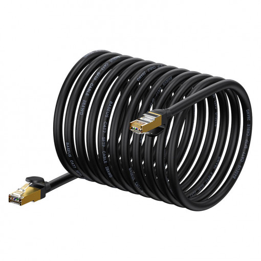 Cablu de retea Baseus Ethernet RJ45, 10 Gbps, 30 m (negru) WKJS011001