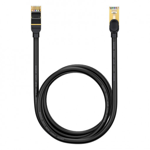 Cablu de retea Baseus Ethernet RJ45, 10Gbps, 1.5m (negru) WKJS010201