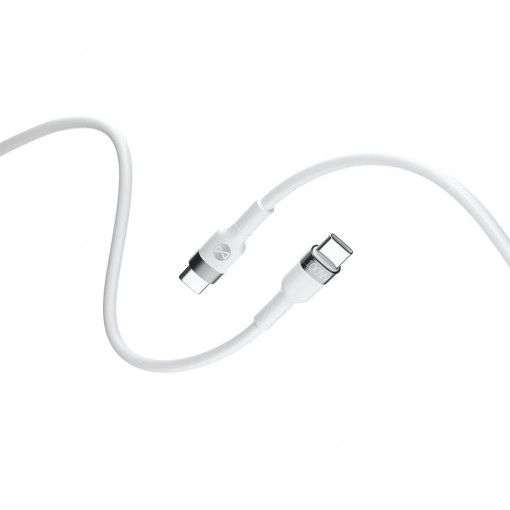 Cablu incarcare flexibil Forever USB-C - USB-C 2.0 m 100W alb